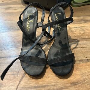 Lulu's Elegant Black Strappy Heels